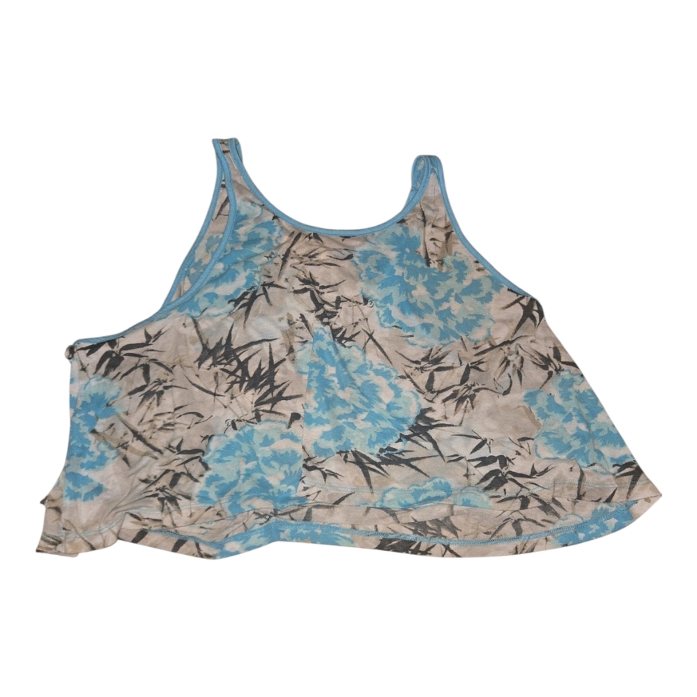 Y2K Forever 21 Blue Floral Scoop Crop Tank Size L